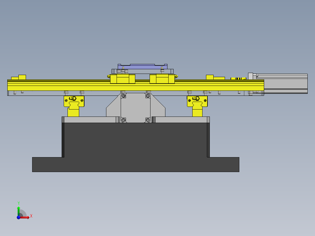 2轴XY移动工作台3d图纸 小型数控XY工作台 双轴丝杠工作台3d模型前视图