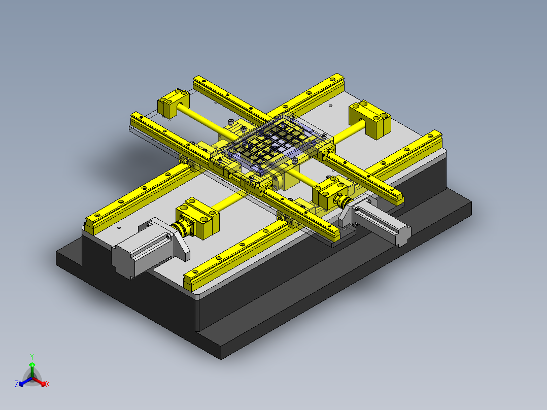 2轴XY移动工作台3d图纸 小型数控XY工作台 双轴丝杠工作台3d模型正等轴测图