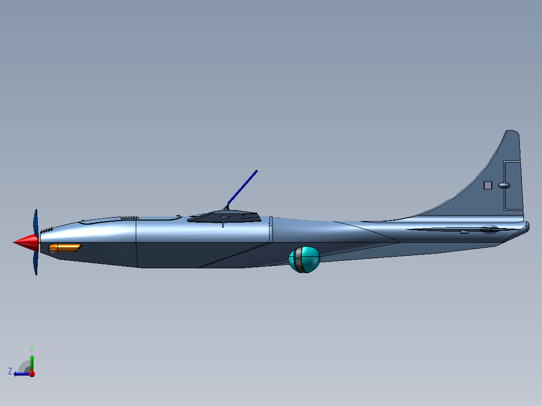 B39-无人机模型3D右视图