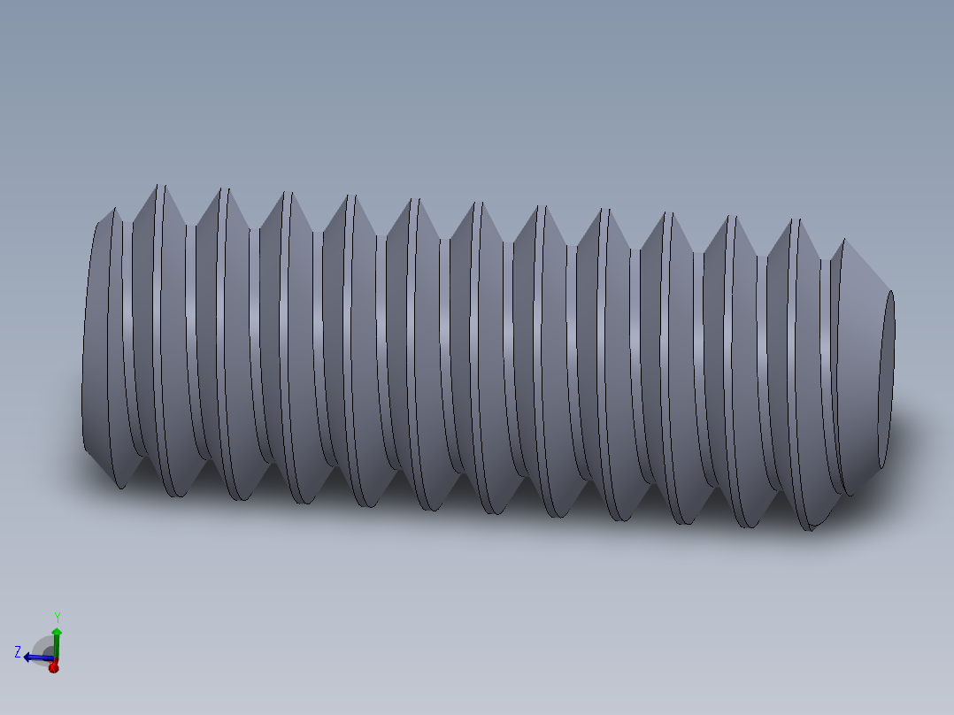 UNC 平头紧定螺钉-UNC SET SCREW 5-40 x0.3125.SLDPRT主视图