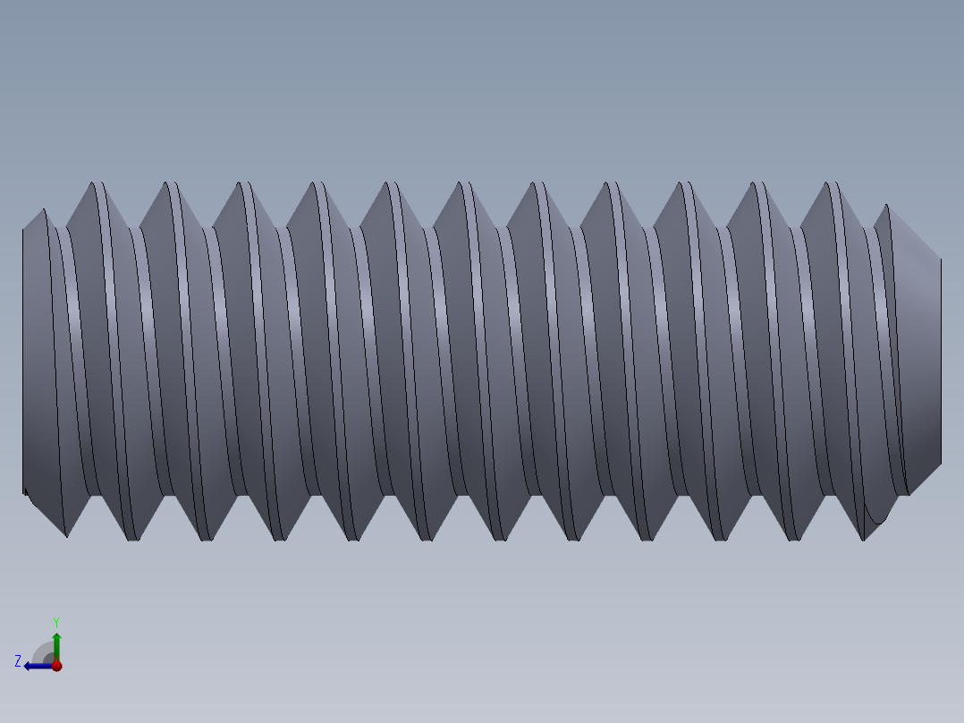 UNC 平头紧定螺钉-UNC SET SCREW 5-40 x0.3125.SLDPRT右视图