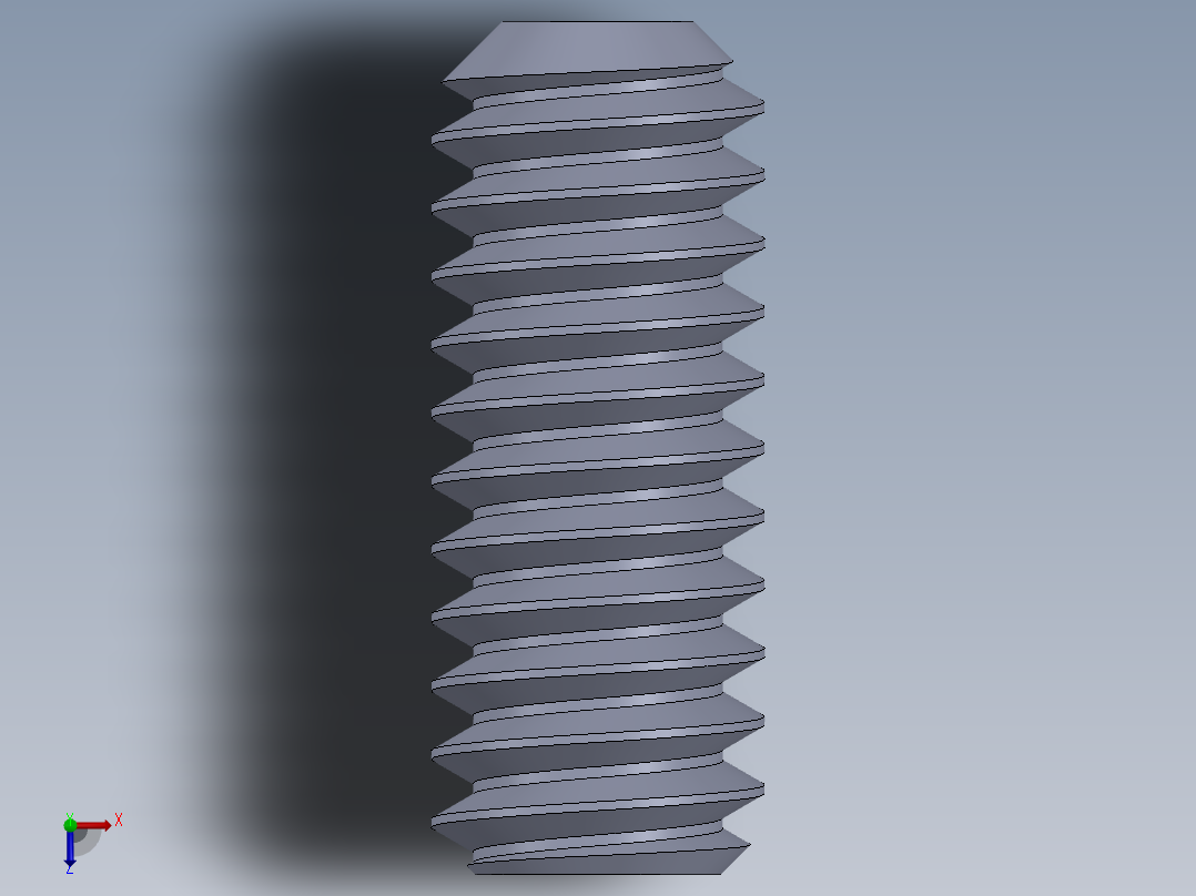 UNC 平头紧定螺钉-UNC SET SCREW 5-40 x0.3125.SLDPRT俯视图