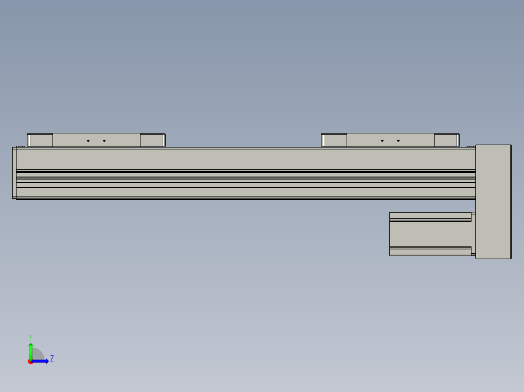 直线模组LHC14-S350-D设计图纸左视图