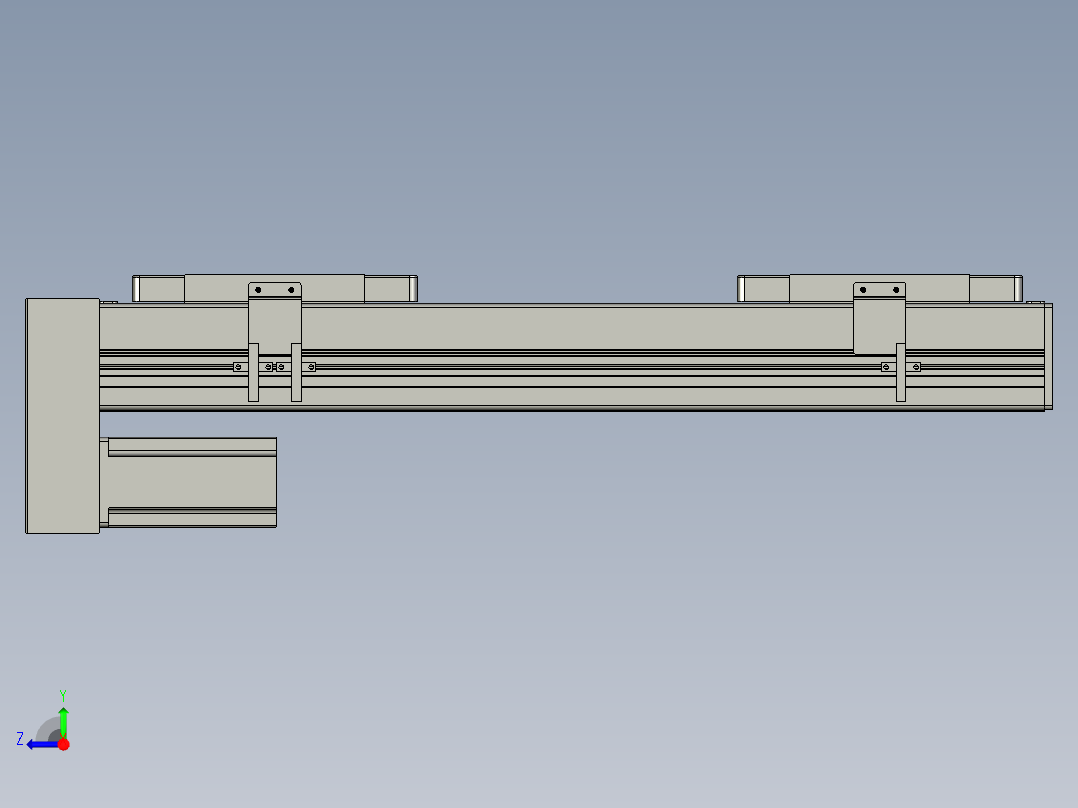 直线模组LHC14-S350-D设计图纸右视图
