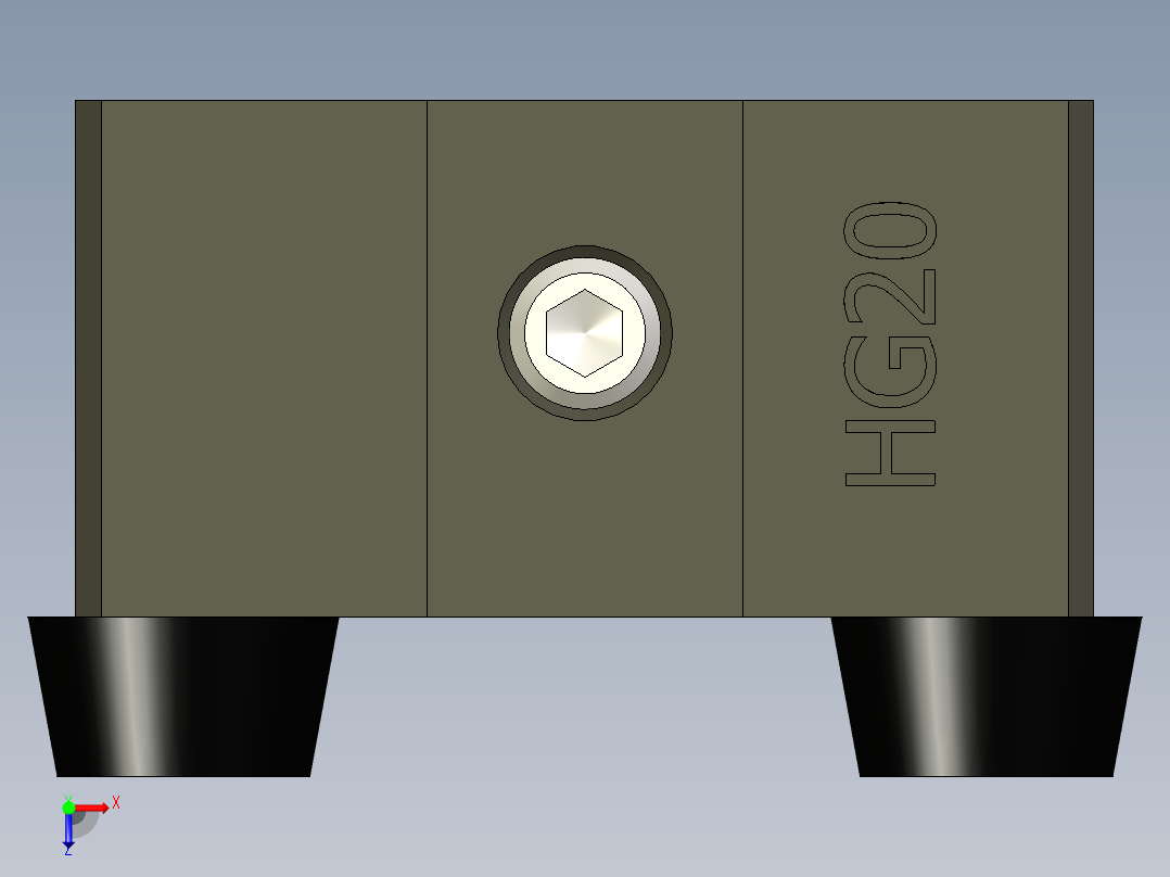 HG20导轨限制器挡块俯视图