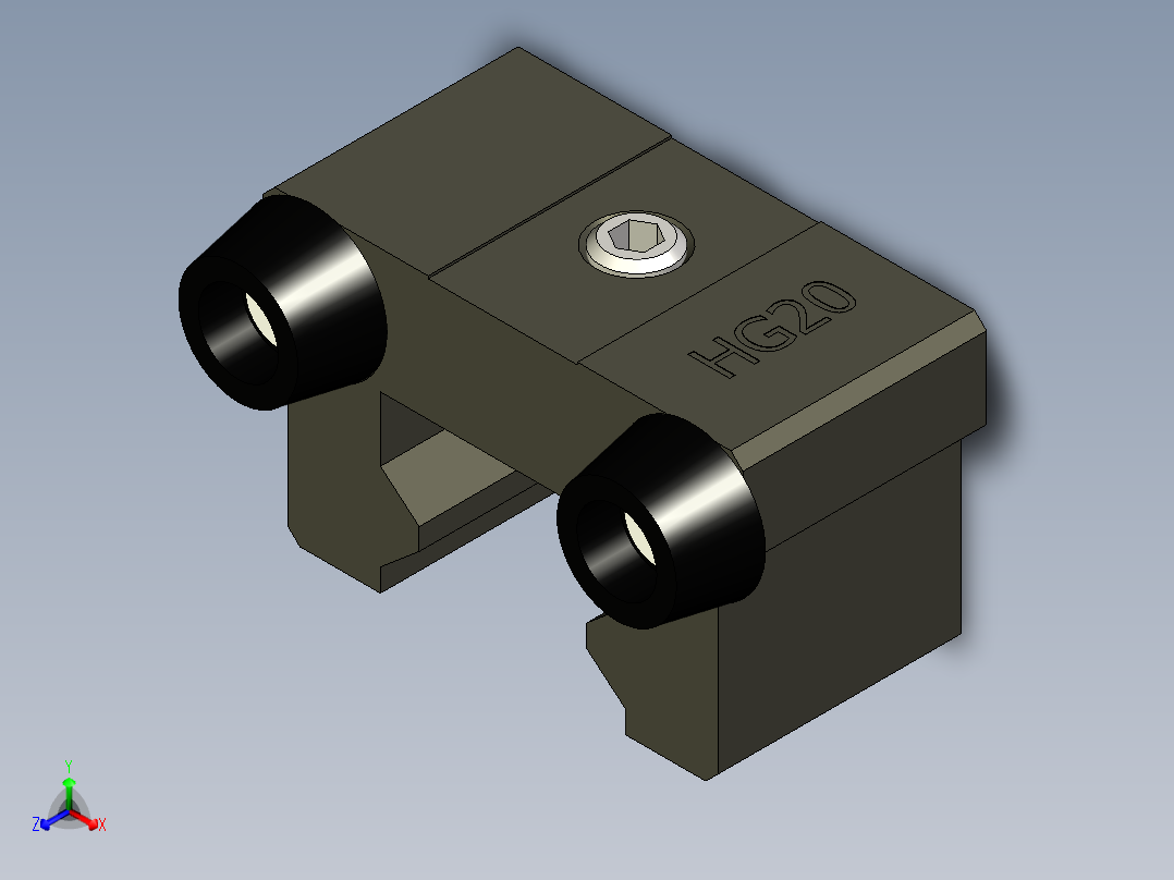 HG20导轨限制器挡块正等轴测图