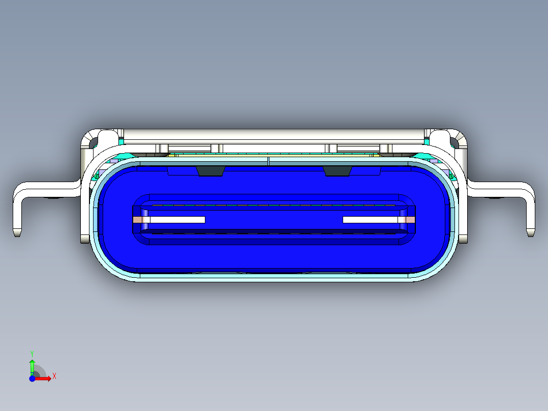 USB型沉头插头前视图