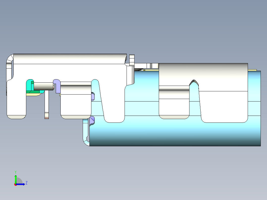 USB型沉头插头左视图