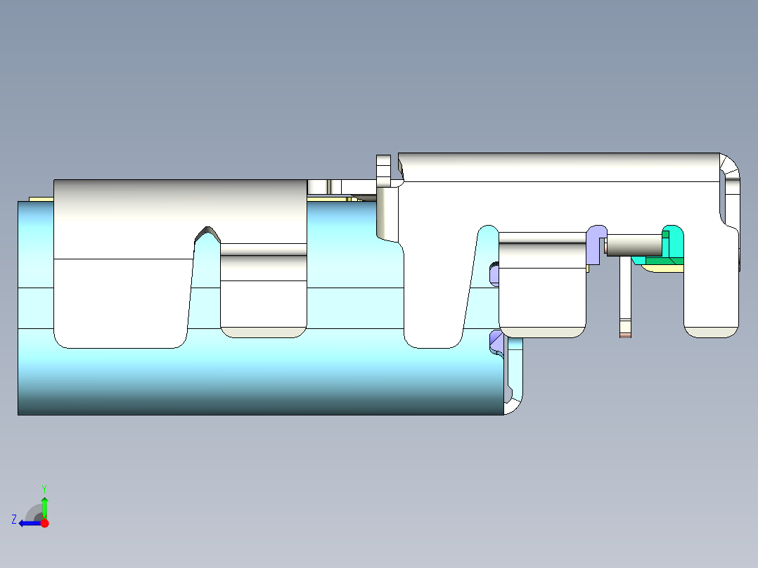 USB型沉头插头右视图