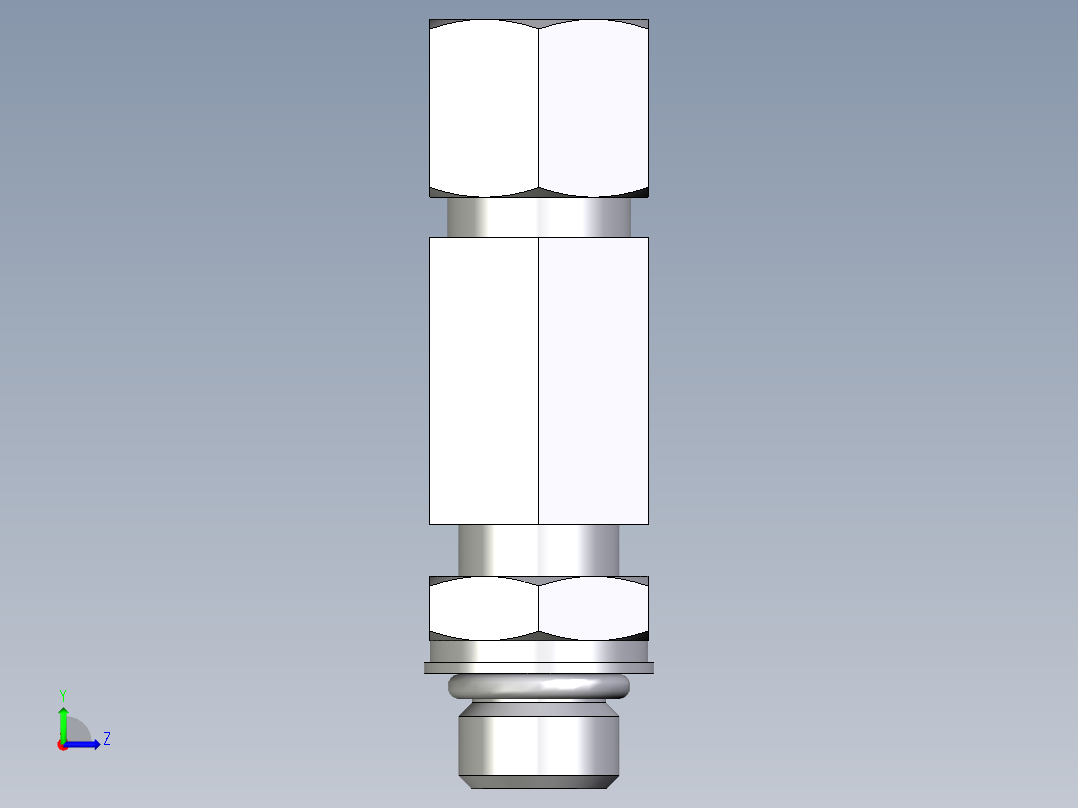 卡套式工业通用硬管接头EO_Adjustable_locknut_run_tee_LEE10ZLMORCF左视图