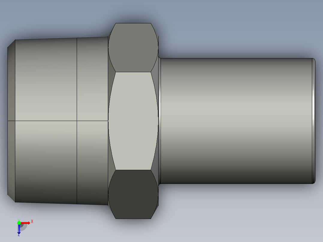 软管与硬管连接用工业通用接头0120_20_27俯视图