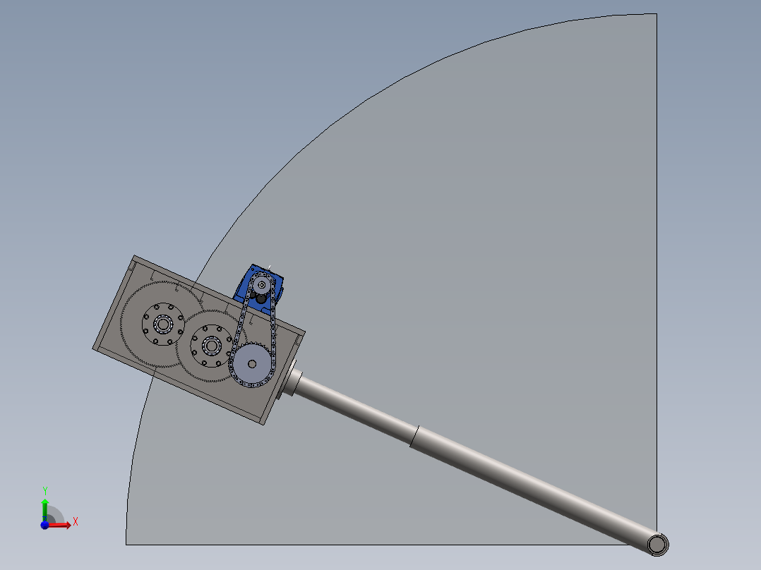 大棚卷帘机设计含三维二维说明书前视图