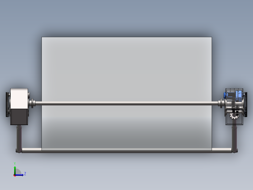 大棚卷帘机设计含三维二维说明书左视图