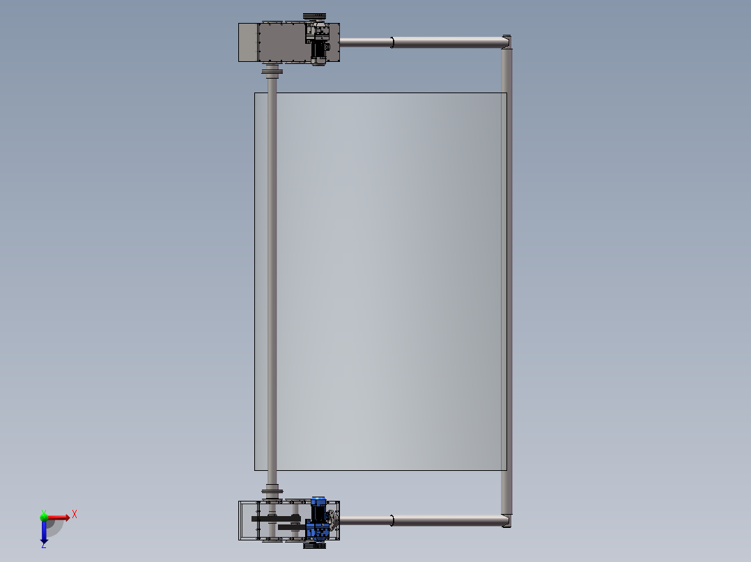 大棚卷帘机设计含三维二维说明书俯视图