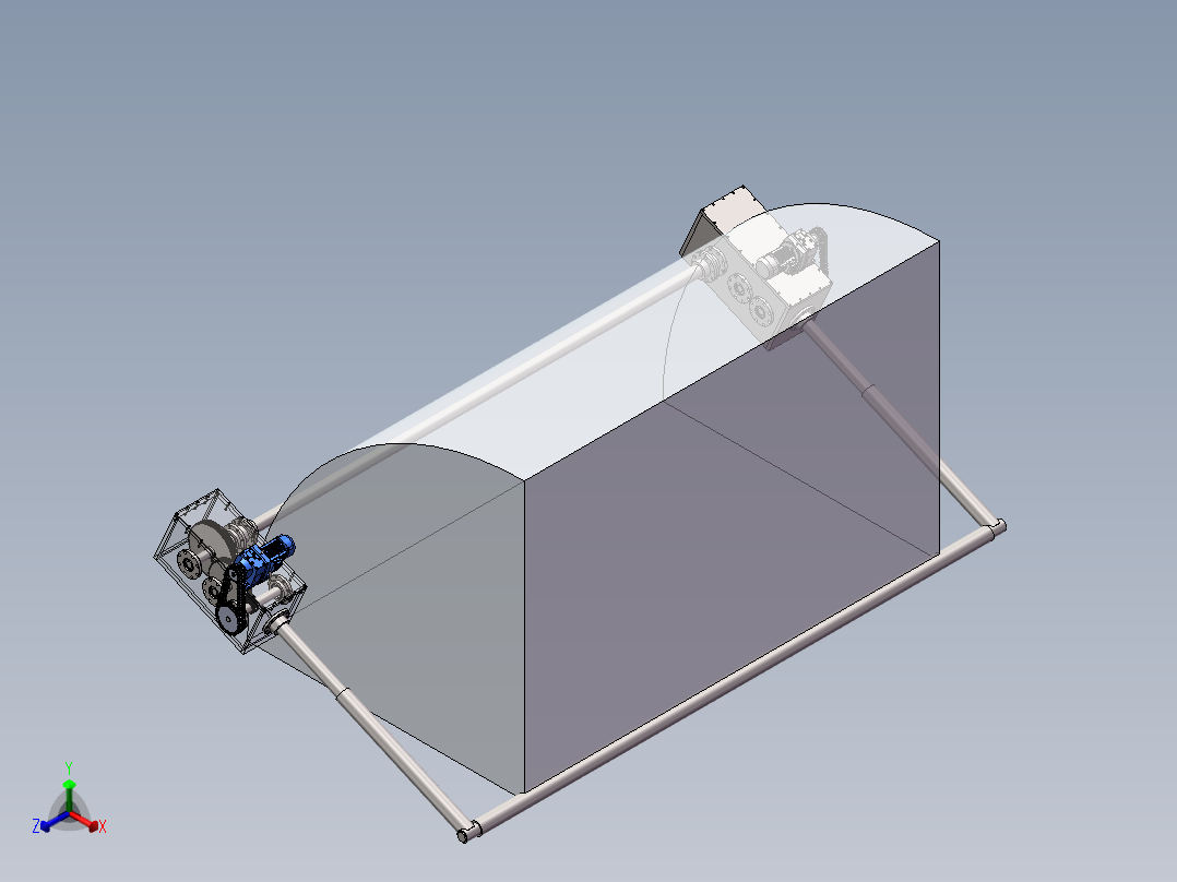 大棚卷帘机设计含三维二维说明书正等轴测图