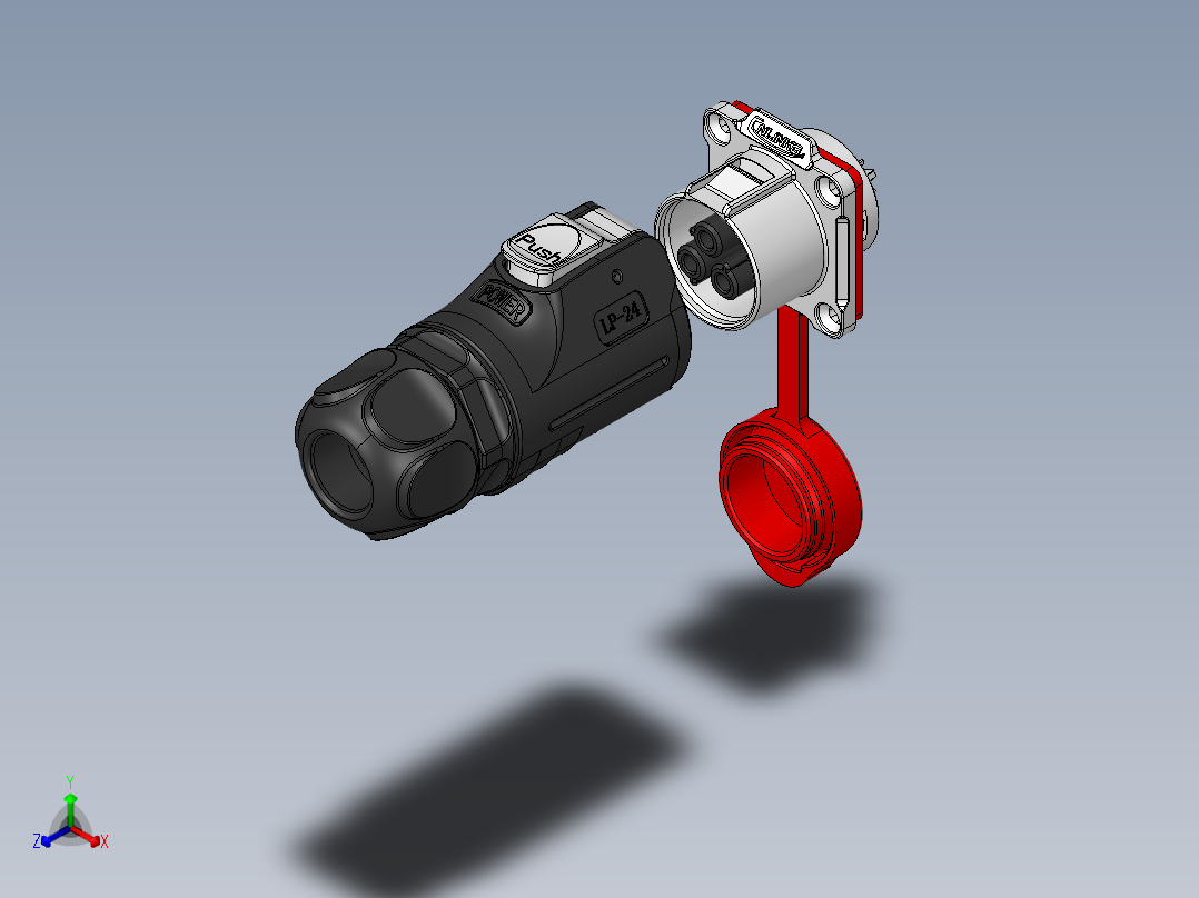 凌科LP24航插正等轴测图