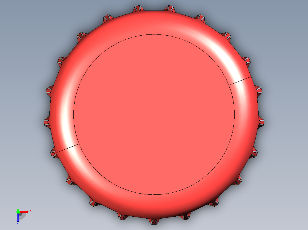 瓶盖、盖子(20)俯视图