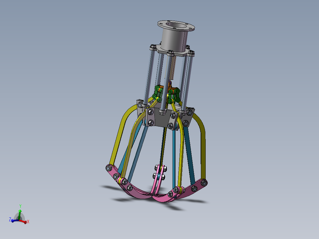 五指气动机械爪结构主视图