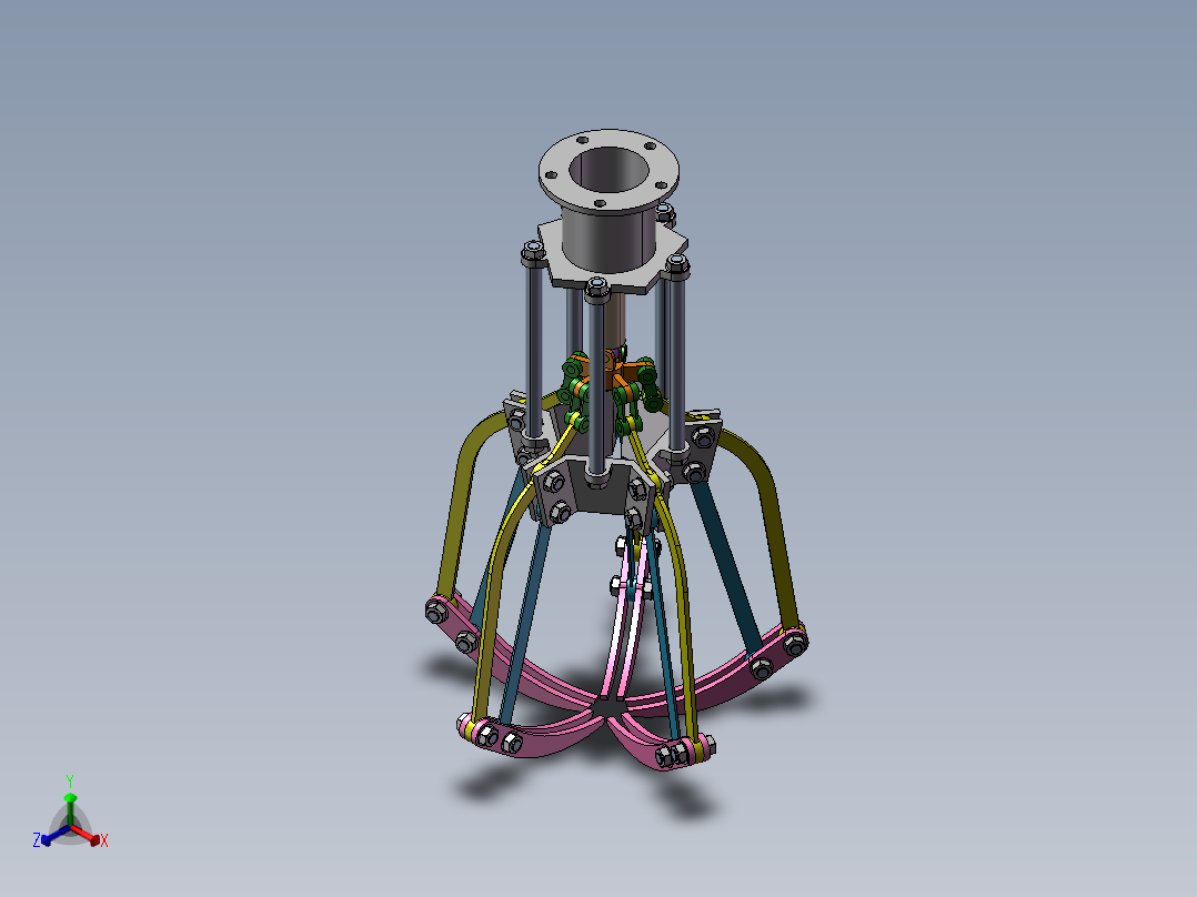 五指气动机械爪结构正等轴测图