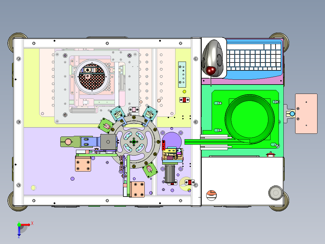 SMT测试分光分选机俯视图