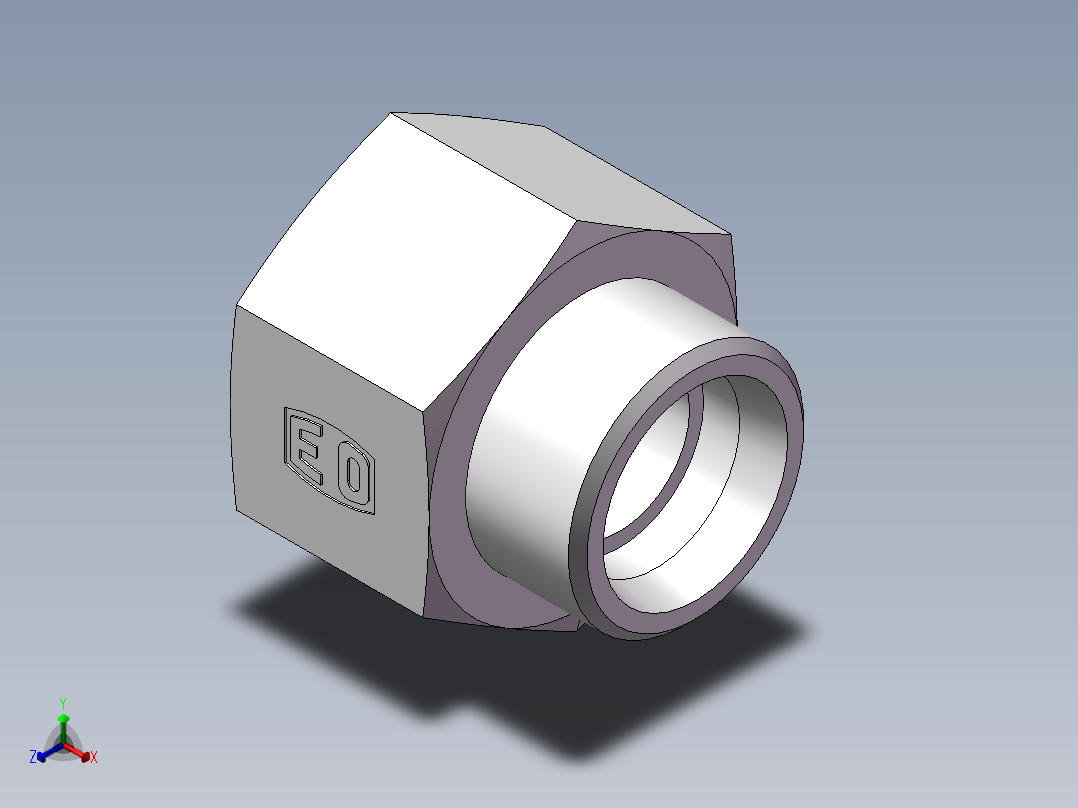 直通内螺纹接头、5DB-42-20正等轴测图
