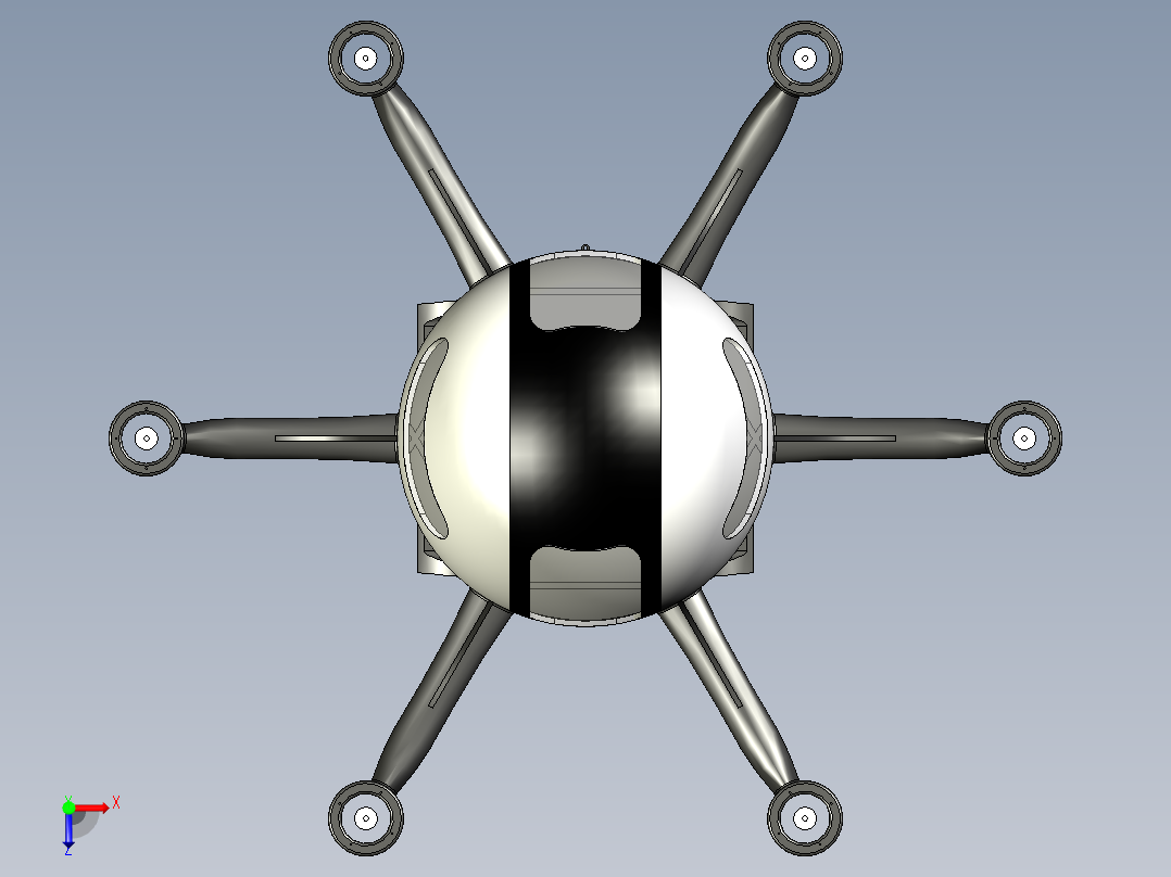 B2004062-六轴飞行器俯视图