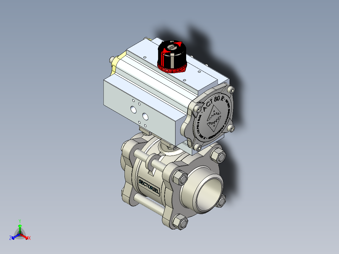 带ACTREG DA致动器的3件球阀BW DN50