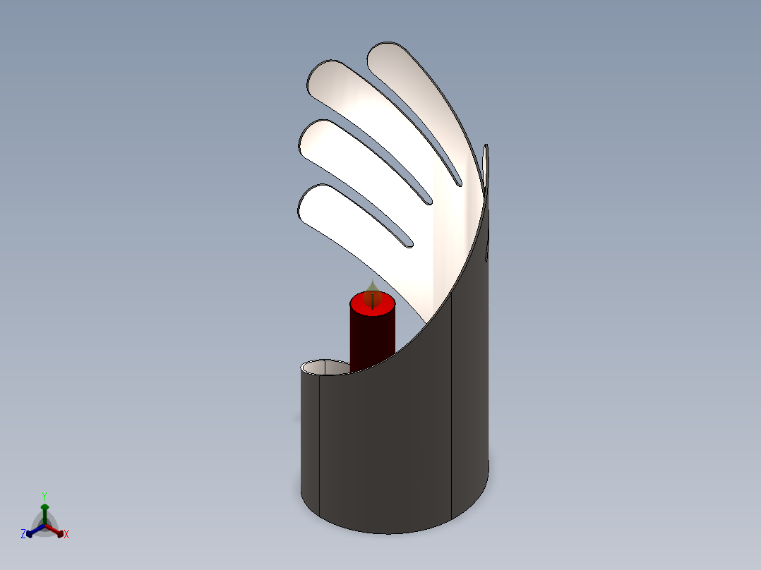 手遮烛台正等轴测图