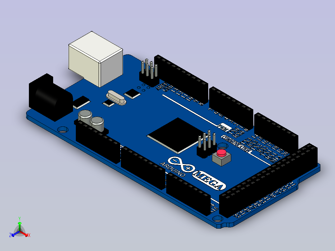 B2002763-Arduino Mega 2560微控制器板正等轴测图