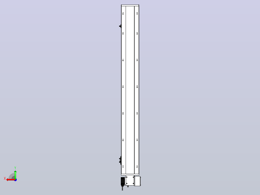 SYM14-LU-1000滚珠花健、支撑座、滚珠丝杠、交叉导轨、直线模组后视图