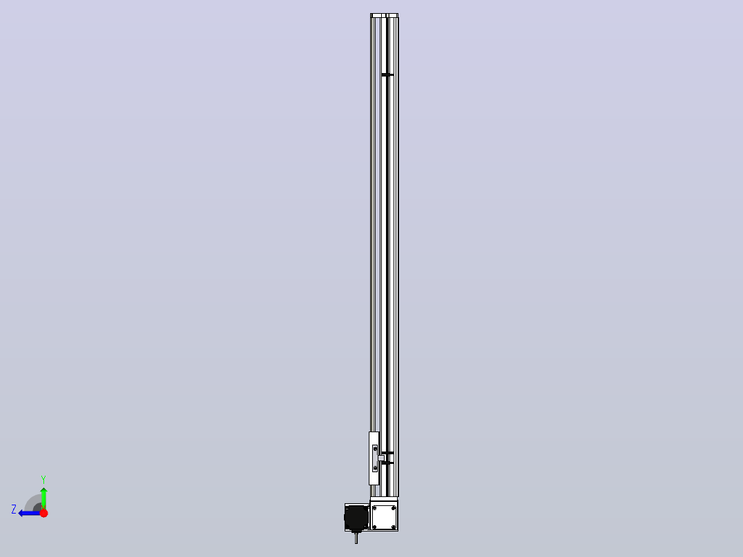 SYM14-LU-1000滚珠花健、支撑座、滚珠丝杠、交叉导轨、直线模组右视图