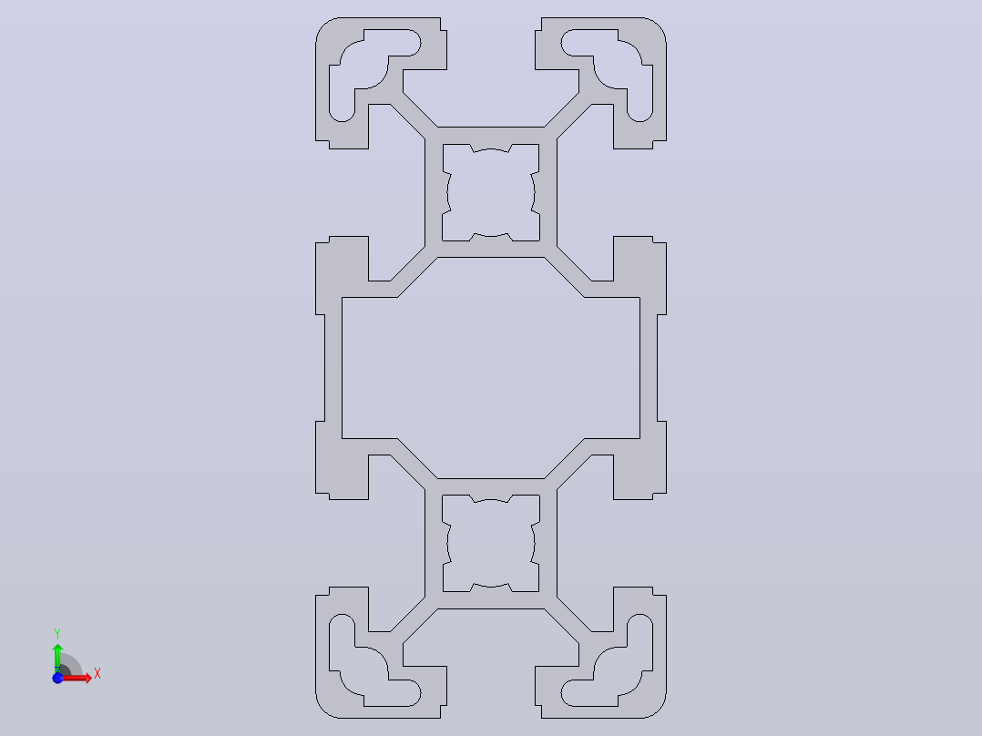 40X80L BR铝型材主视图