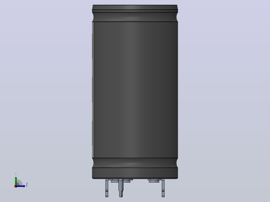 3V，450F超级电容器，TPLH 3R0 450SS35X71.SLDASM左视图