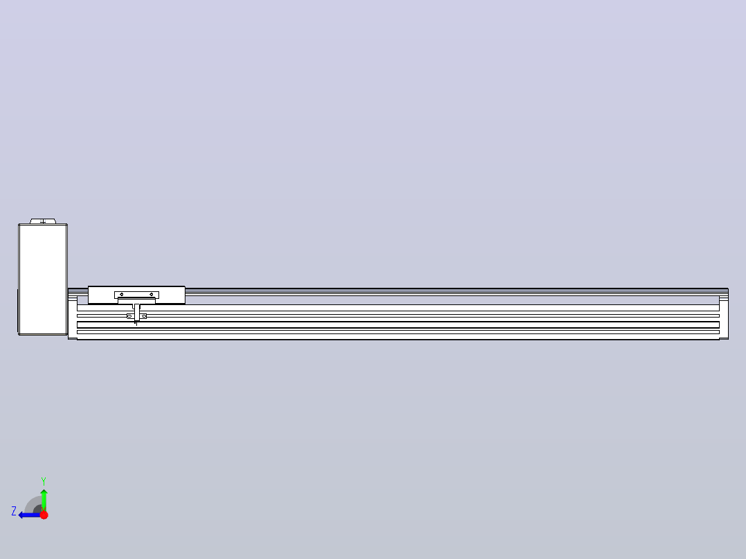 皮带直线轴半封闭可选导轨TPA-HNB-120D-110-L650-RU-Y-P40-N3右视图