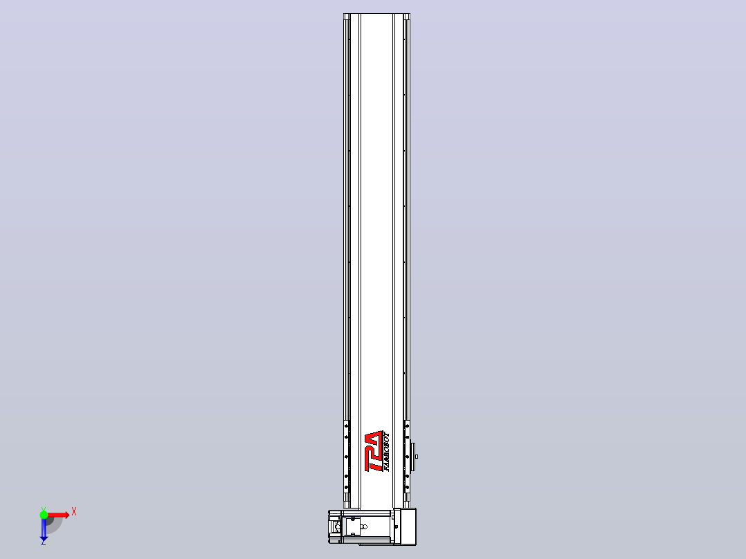 皮带直线轴半封闭可选导轨TPA-HNB-120D-110-L650-RU-Y-P40-N3俯视图