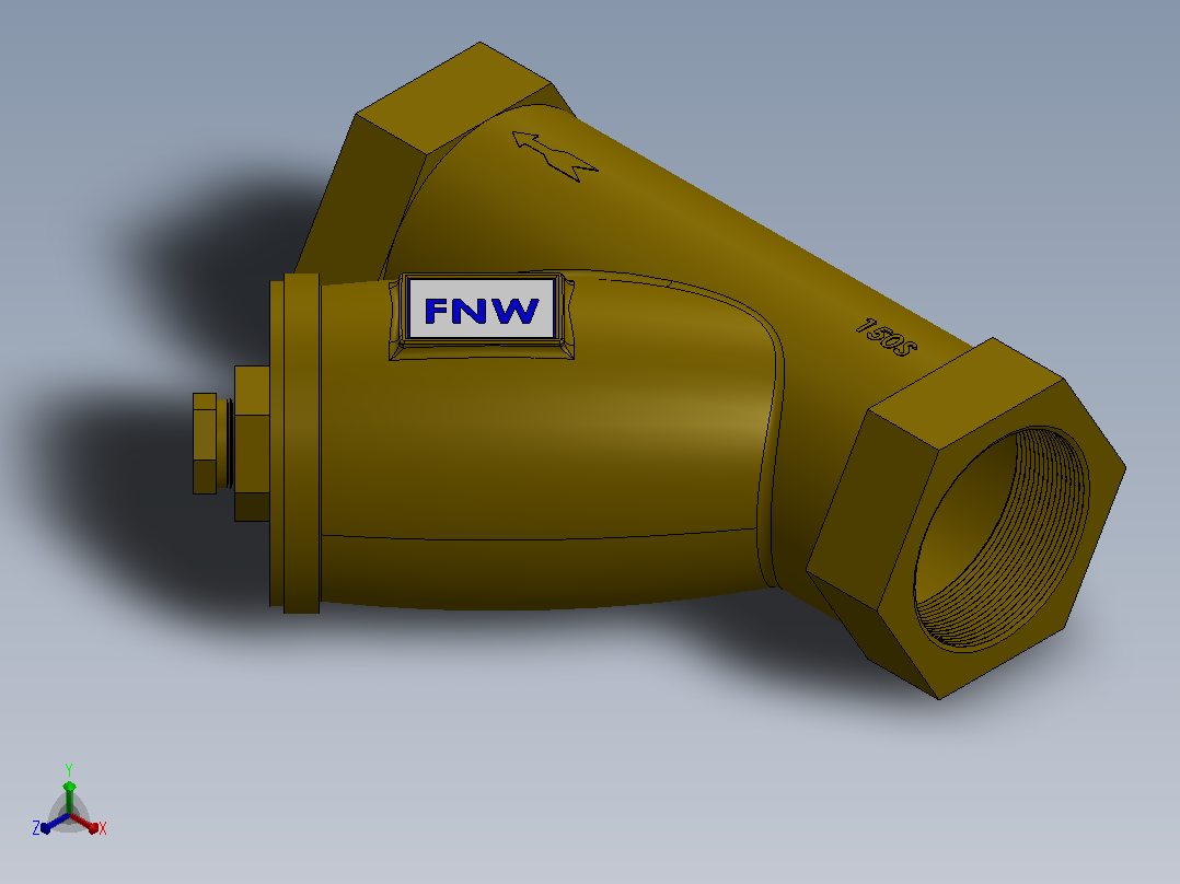 Y型过滤器，管道过滤器FNW-FNW509K主视图