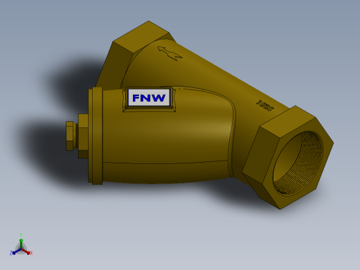 Y型过滤器，管道过滤器FNW-FNW509K正等轴测缩略图