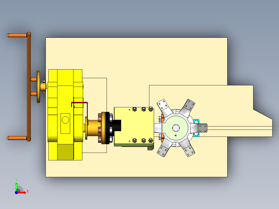 手动弯曲装置3D数模图纸 STP x_b格式前视图