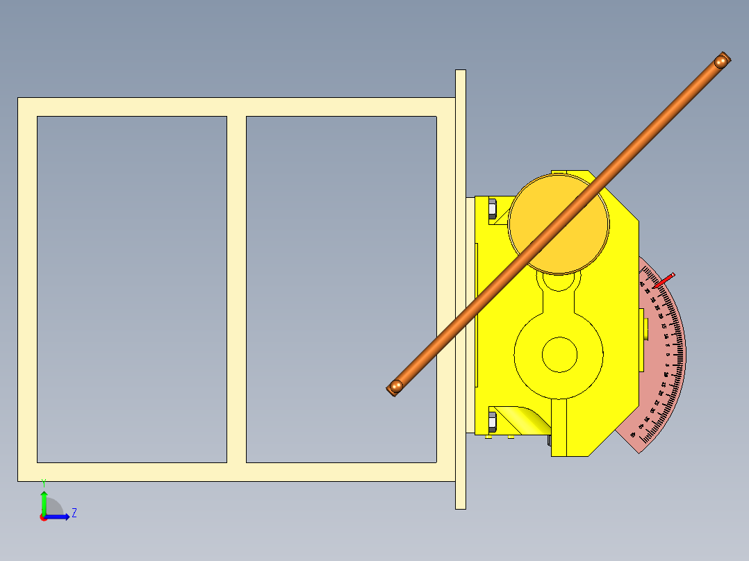 手动弯曲装置3D数模图纸 STP x_b格式左视图
