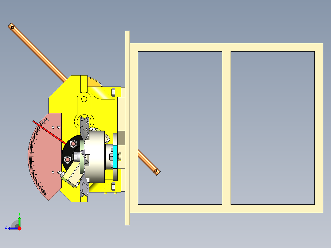 手动弯曲装置3D数模图纸 STP x_b格式右视图