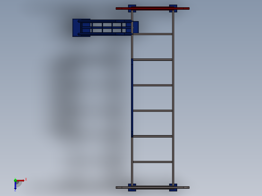学生宿舍床架的设计俯视图