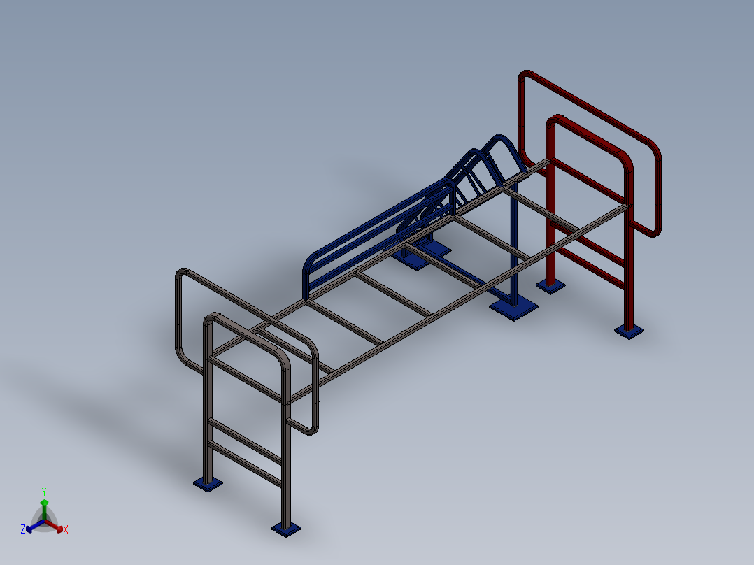 学生宿舍床架的设计正等轴测图