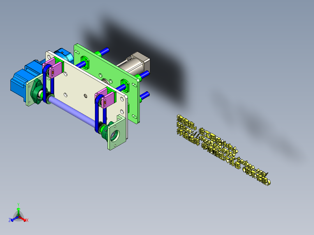 A16_气缸顶升横移机构，同步带移栽机构SW2014