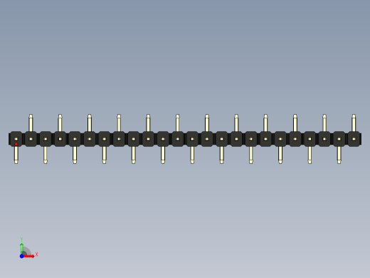 彩色公排针 100mil 2.54mm 系列-DS1022_black_24p_100mil_Type_SMT_R2_rev1.0前视缩略图