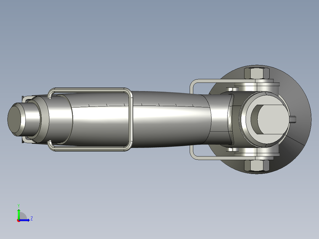 手枪式喷水器左视图