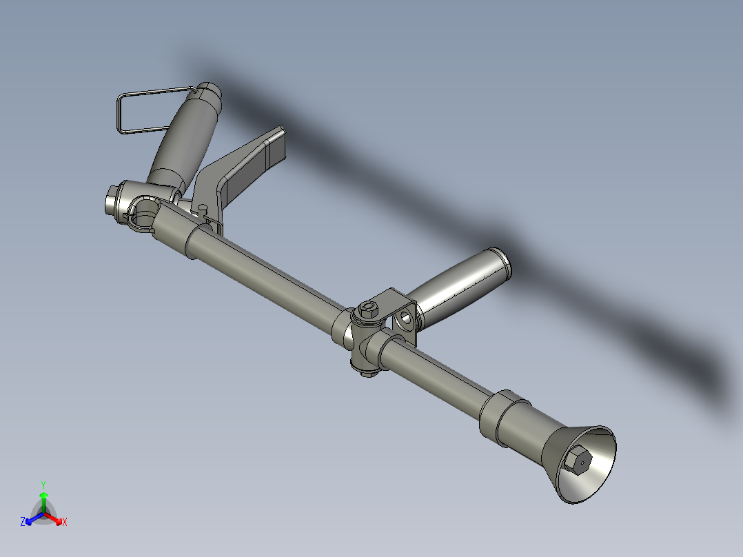 手枪式喷水器正等轴测图