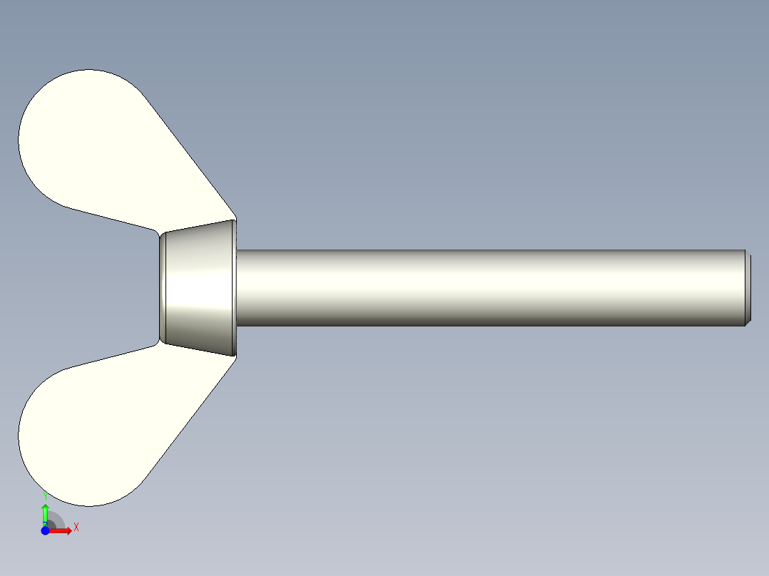 带耳螺钉-DIN_316_Wing_screws_6x0.75x40-37-11_33_2.3_17_6.stp前视图
