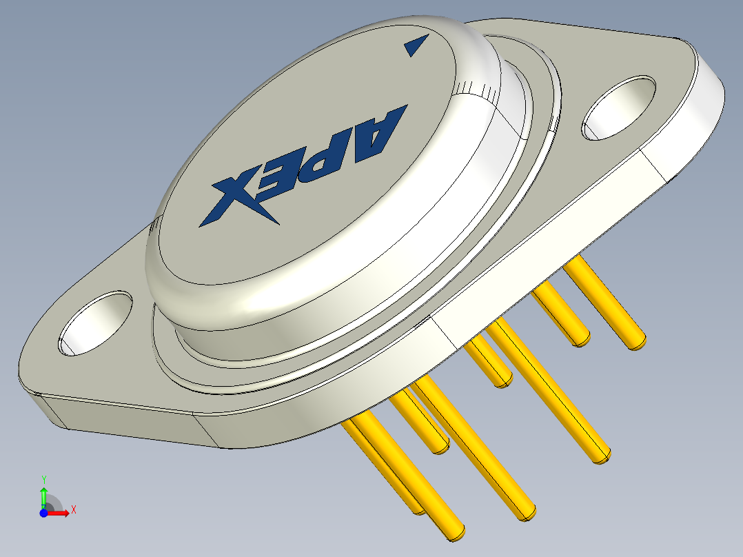 TO-3 8引脚，TO-3是一种标准化金属半导体前视图