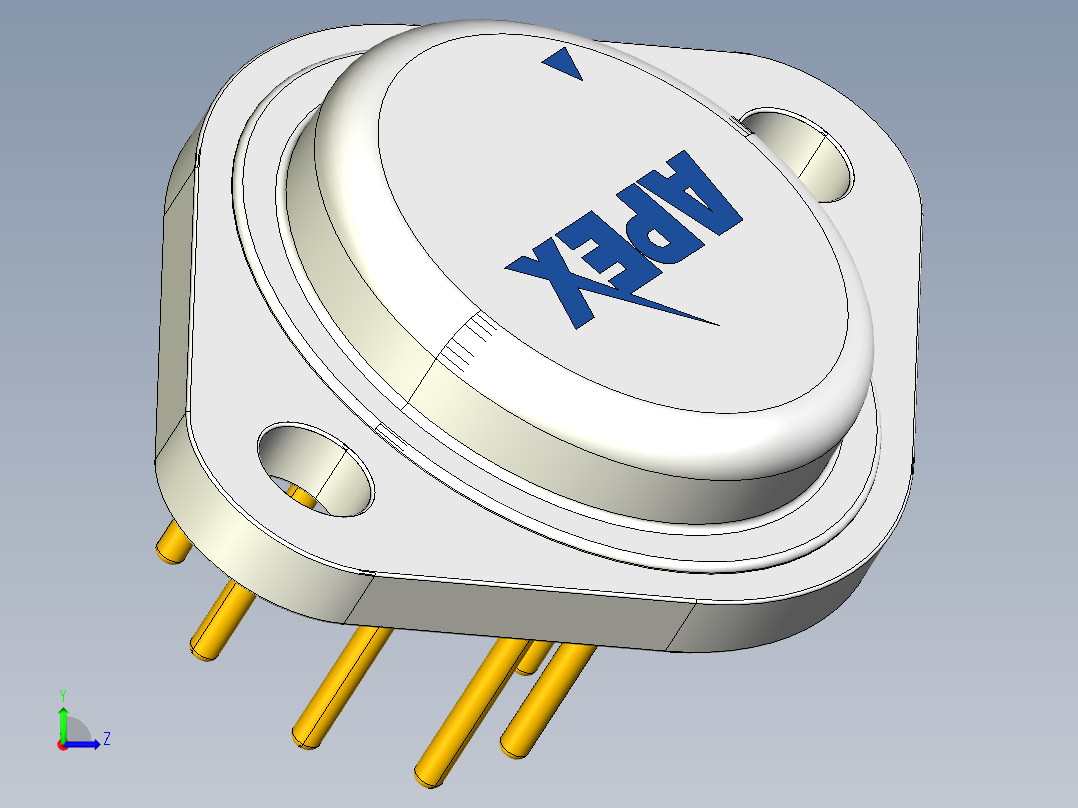 TO-3 8引脚，TO-3是一种标准化金属半导体左视图