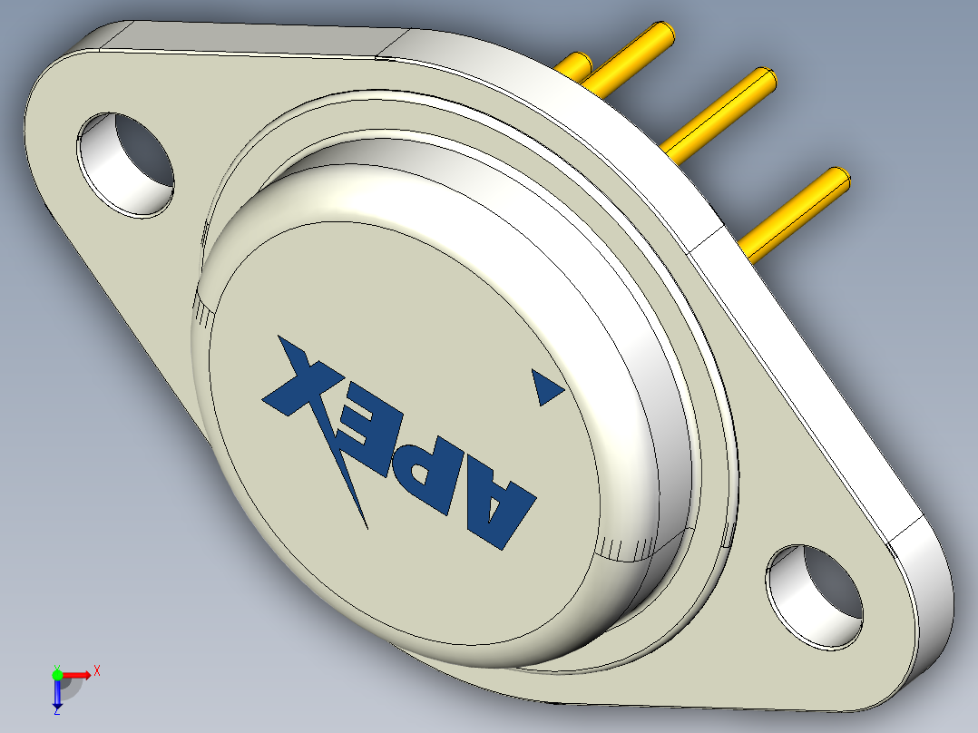 TO-3 8引脚，TO-3是一种标准化金属半导体俯视图